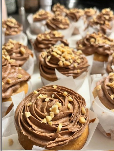 Chocolate cupcakes with walnuts